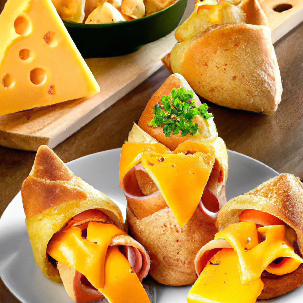 foto da receita Cones de pão com queijo e mostarda