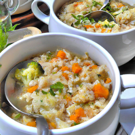 sopa de legumes com arroz integral
