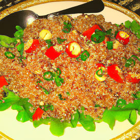 Salada de quinoa com pimentão