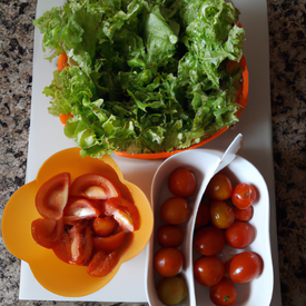 Salada alface, tomate, cenoura