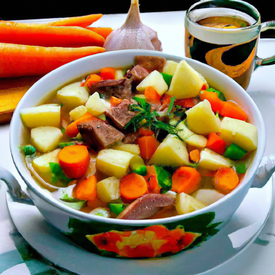 Sopa de Legumes com carne patinho e arroz