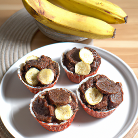 Muffin de chocolate com banana