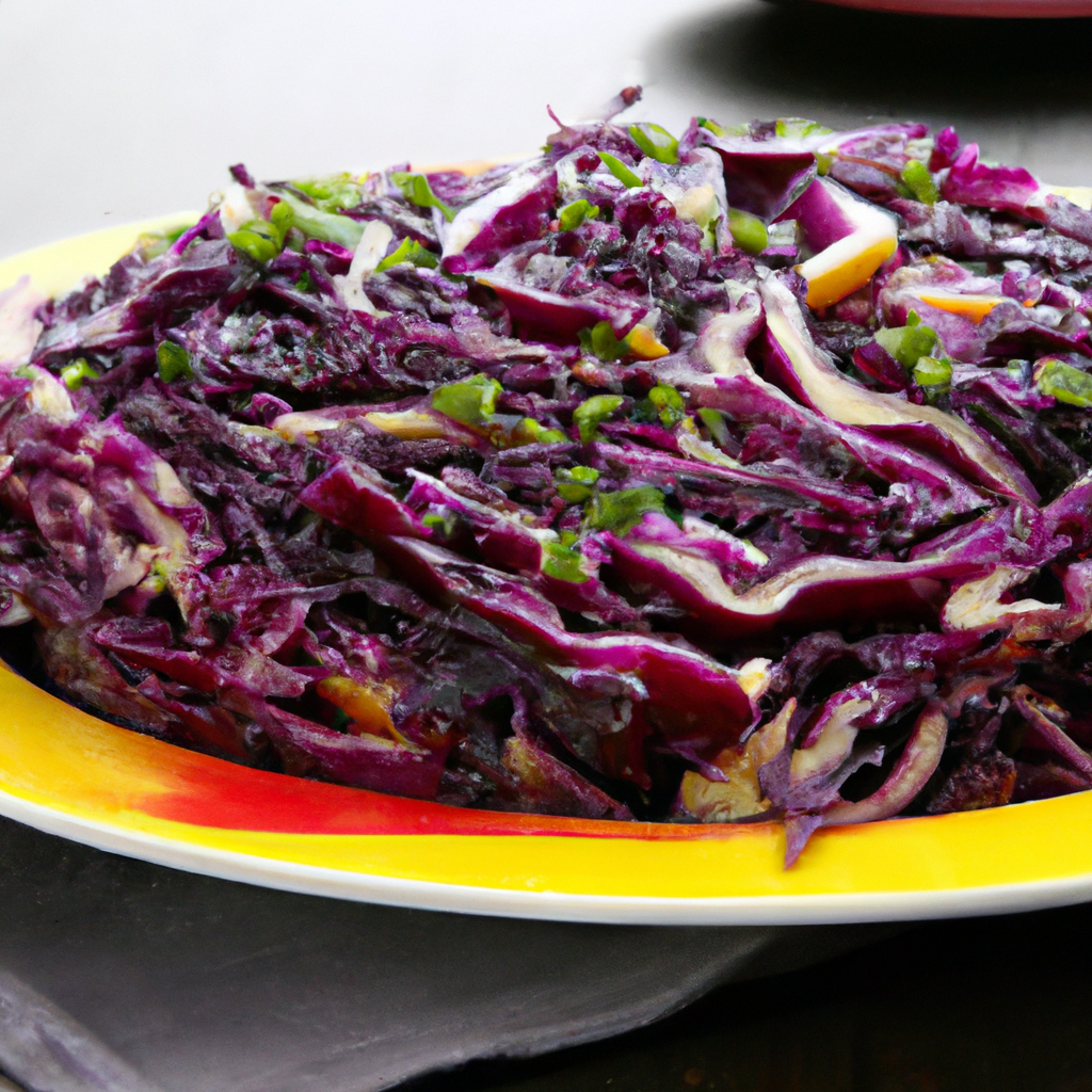 foto da receita Salada de repolho roxo com gergelim 