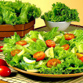 Salada de alface lisa com tomate e pepino