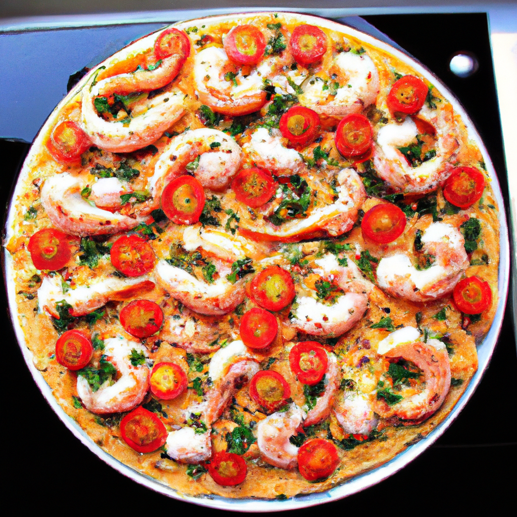 foto da receita Pizza de camarão com mussarela