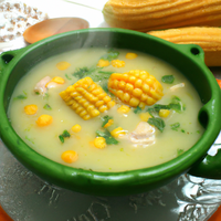 foto da receita Sopa de milho verde com frango
