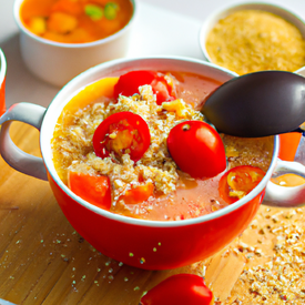 Sopa de quinoa com tomate