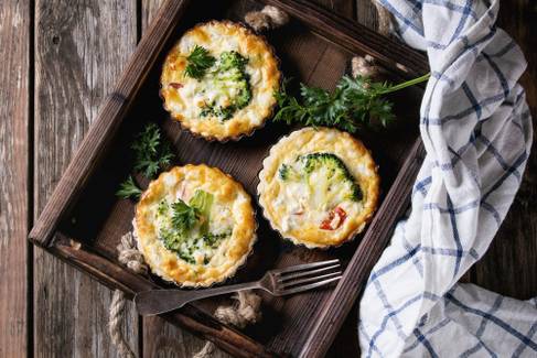 Receita de mini quiche de vegetais