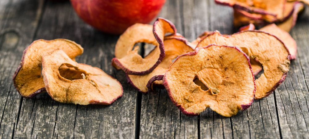 Receita de mix de gengibre, laranja e maçã desidratados