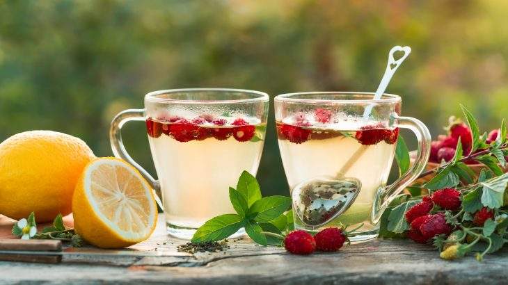 chá de folha de morango