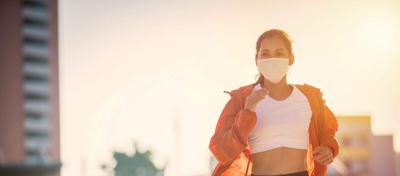 uso de máscara durante o exercício físico