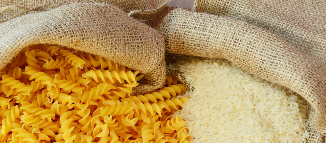 arroz e macarrão