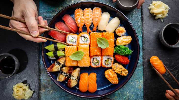 sushi e açaí na dieta