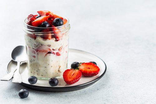 Receita de overnight oats com iogurte