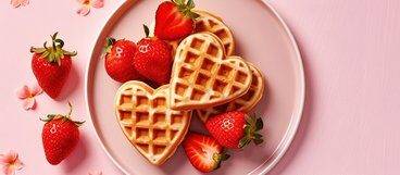 Receita de waffles com morango