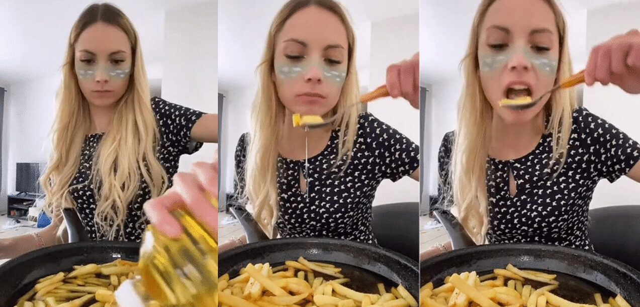 Mulher viraliza ao comer batata frita e óleo; quais os riscos?