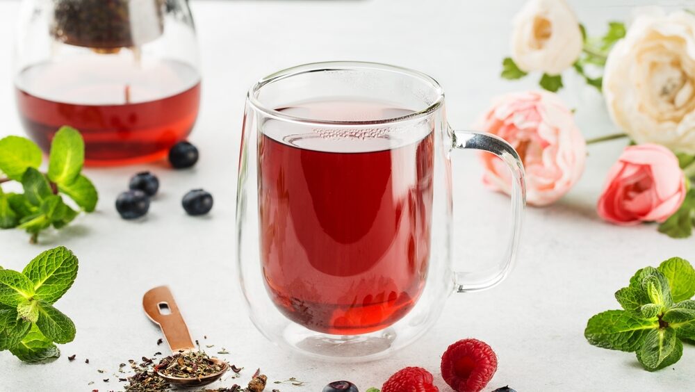 chá de framboesa