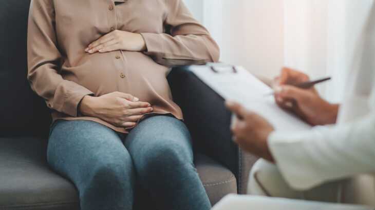 mulher grávida em uma consulta com um especialista