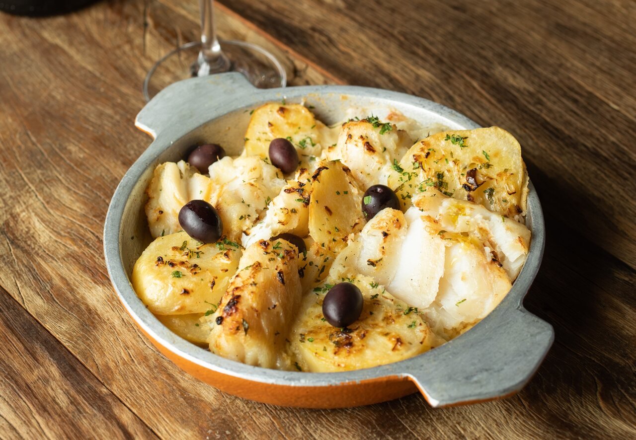 bacalhau assado com batatas