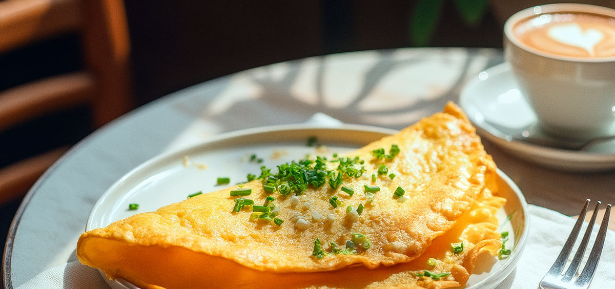 foto de uma omelete pré-treino