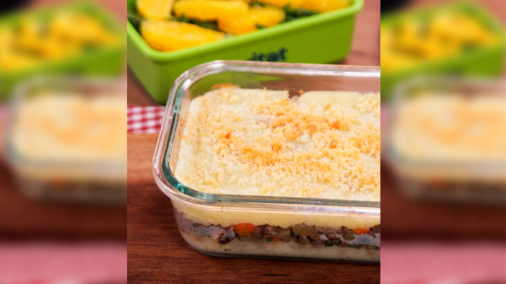 foto de um escondidinho de batata-doce com carne moída